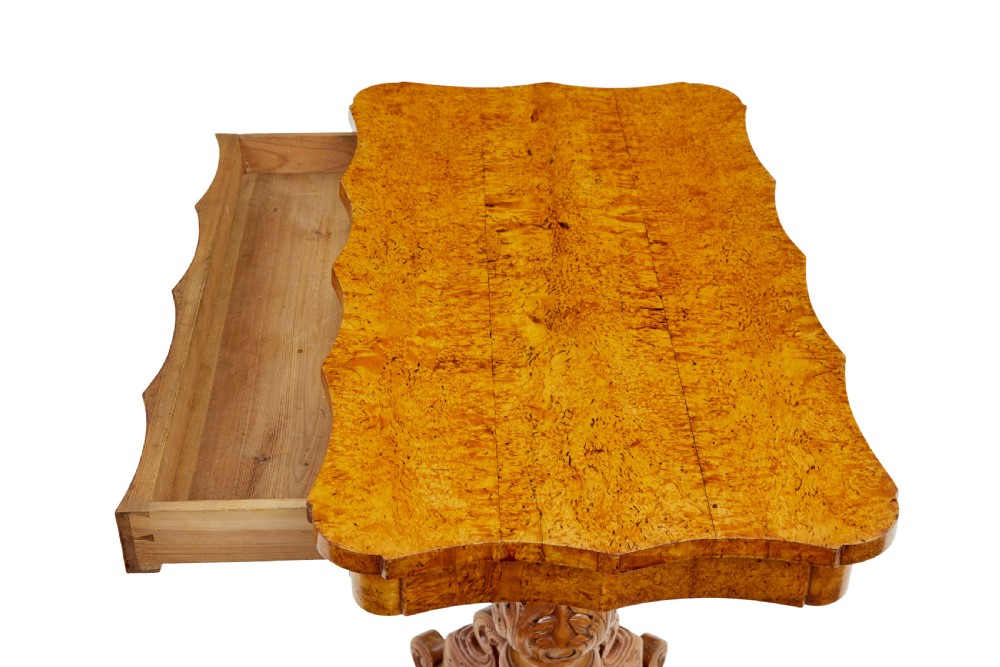 19TH CENTURY SWEDISH BURR BIRCH SHAPED OCCASIONAL TABLE View VII