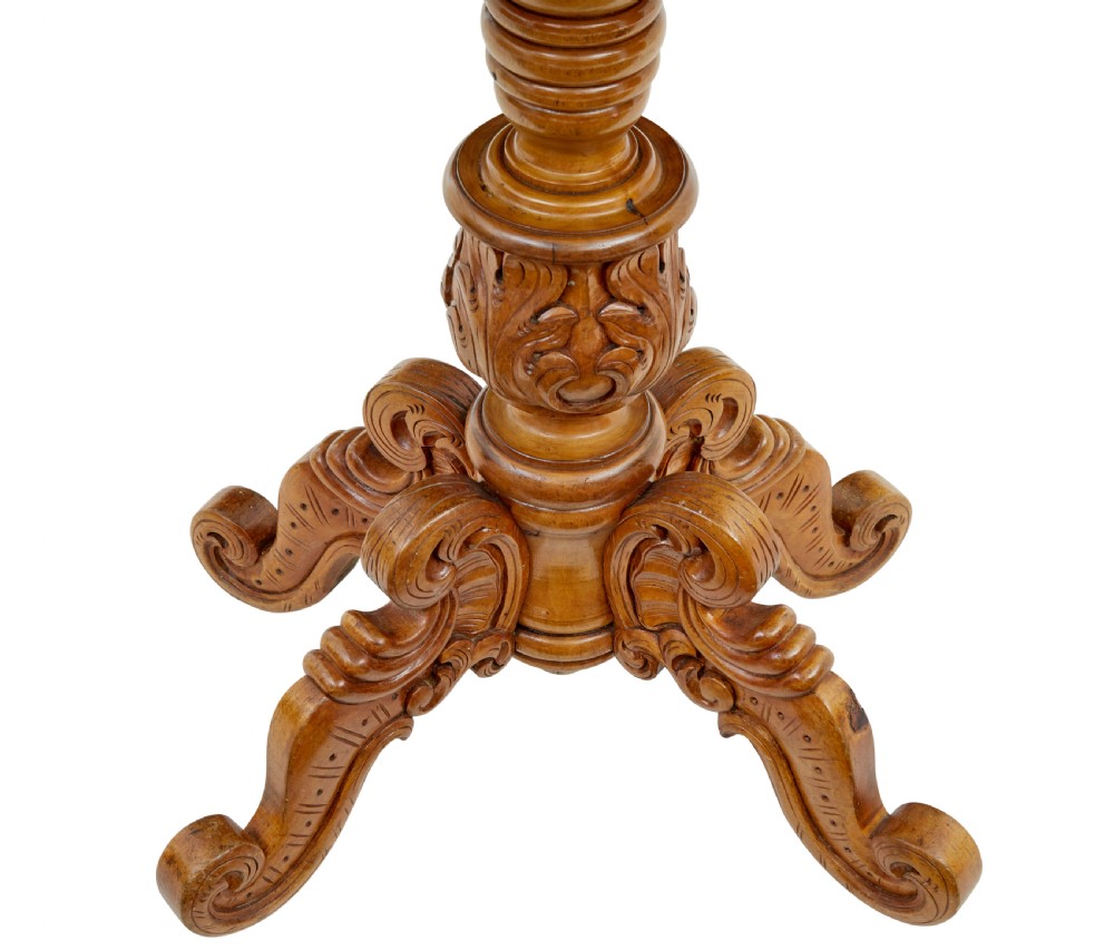 19TH CENTURY SWEDISH BURR BIRCH SHAPED OCCASIONAL TABLE View VIII