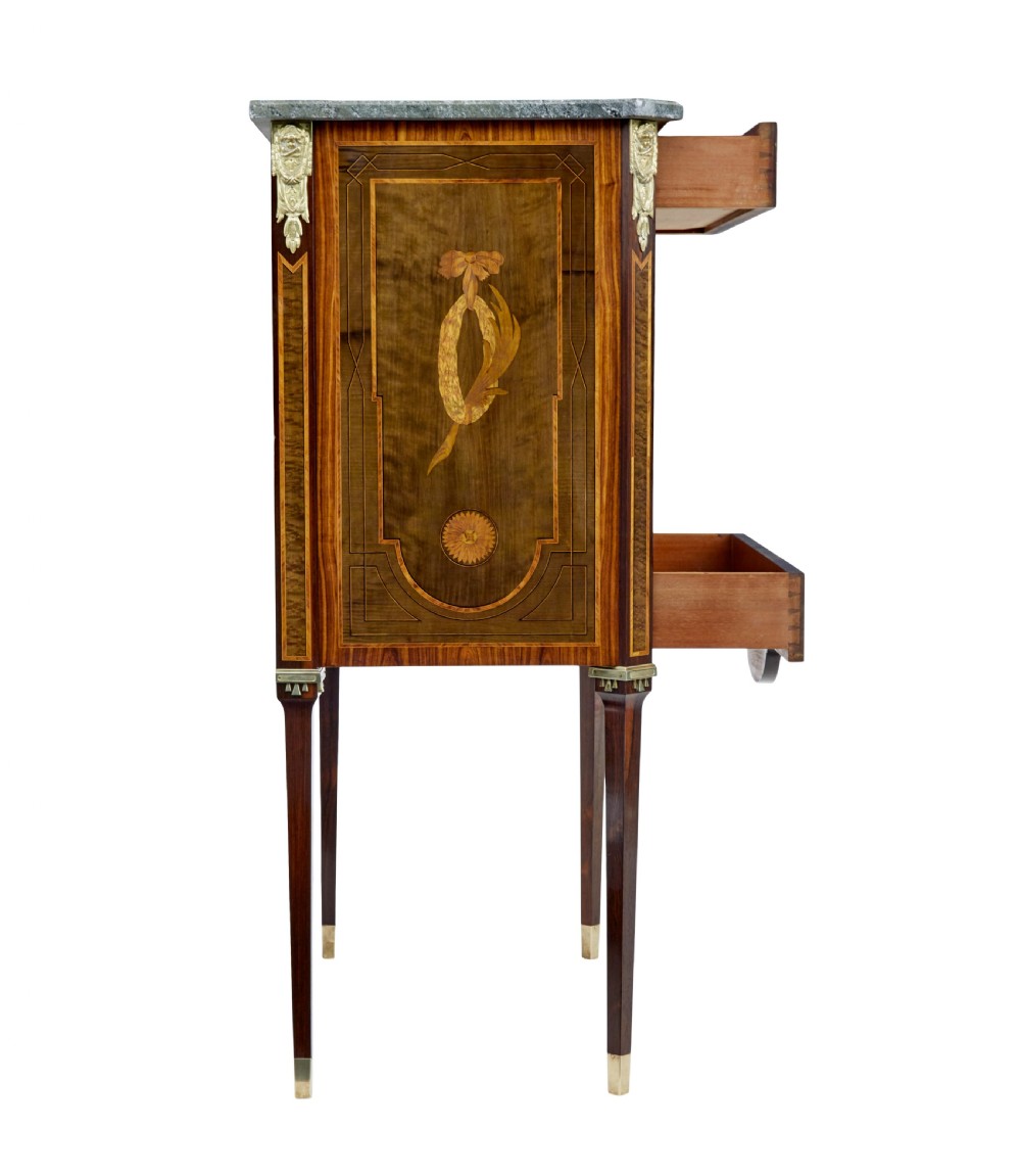 1930’s KINGWOOD INLAID SWEDISH MARBLE TOP SECRETAIRE View VII