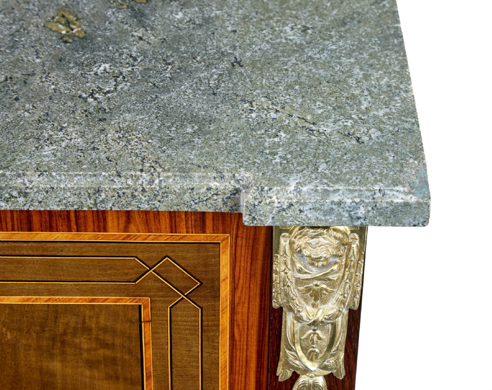 1930’s KINGWOOD INLAID SWEDISH MARBLE TOP SECRETAIRE View XII