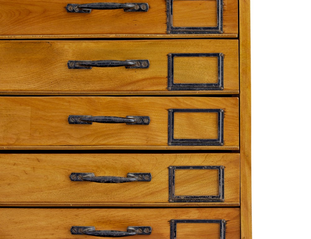 EARLY 20TH CENTURY APOTHECARY FRUITWOOD TALL CHEST OF DRAWERS View VIII