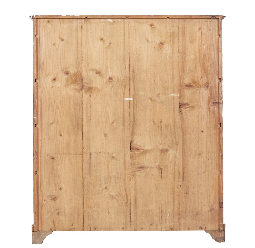 A 19th-century Swedish two-door pine cupboard finished in distressed off-white paint with a central brass knob. View V