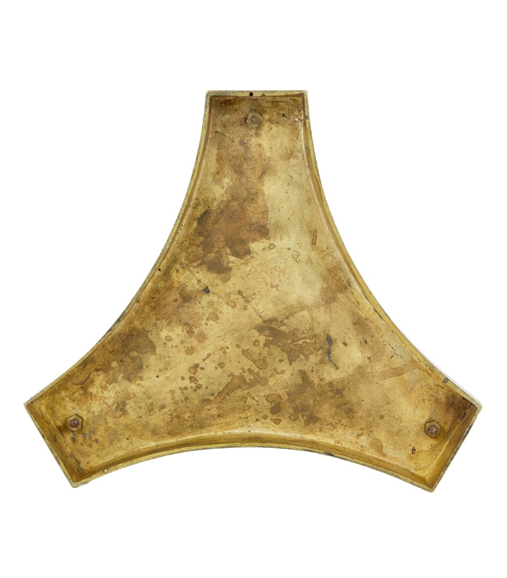 A 19th-century French Empire style table lamp featuring a fluted dark column, gilded leaf capital, tripod paw feet, and a triangular base. View VII