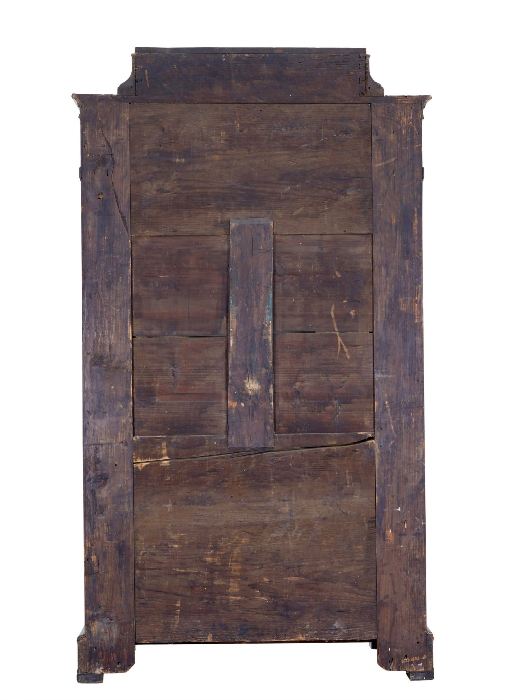 An early 19th-century ebonised birch Biedermeier escritoire featuring gilded bronze mounts, architectural side columns, and multiple cabinet doors. View VI