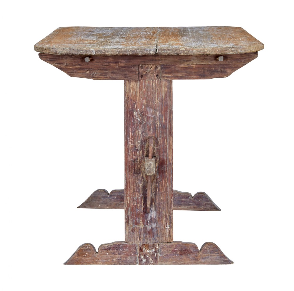 19TH CENTURY RUSTIC SWEDISH PAINTED TRESTLE TABLE View III