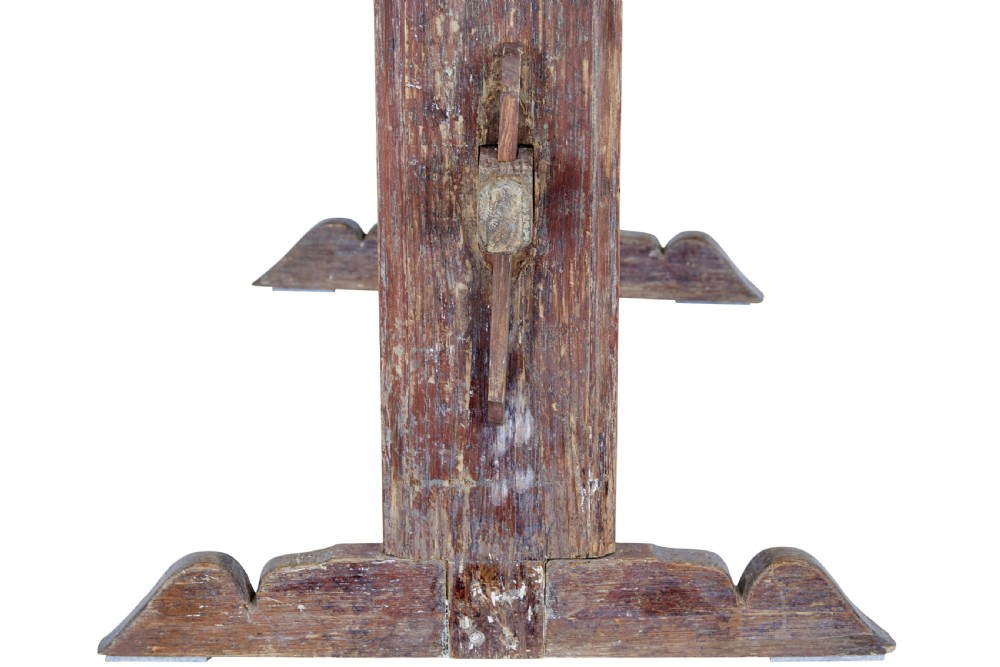 19TH CENTURY RUSTIC SWEDISH PAINTED TRESTLE TABLE View VII