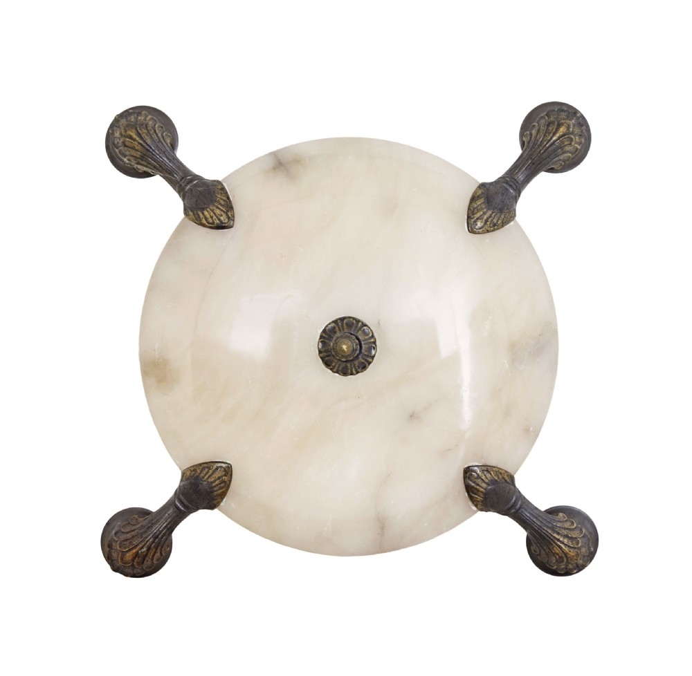 ART DECO ALABASTER 4 ARM CEILING PENDANT LIGHT View V