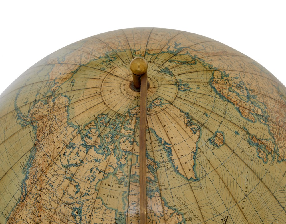 LARGE EARLY 20TH CENTURY GLOBE ON STAND BY JORDGLOB View V
