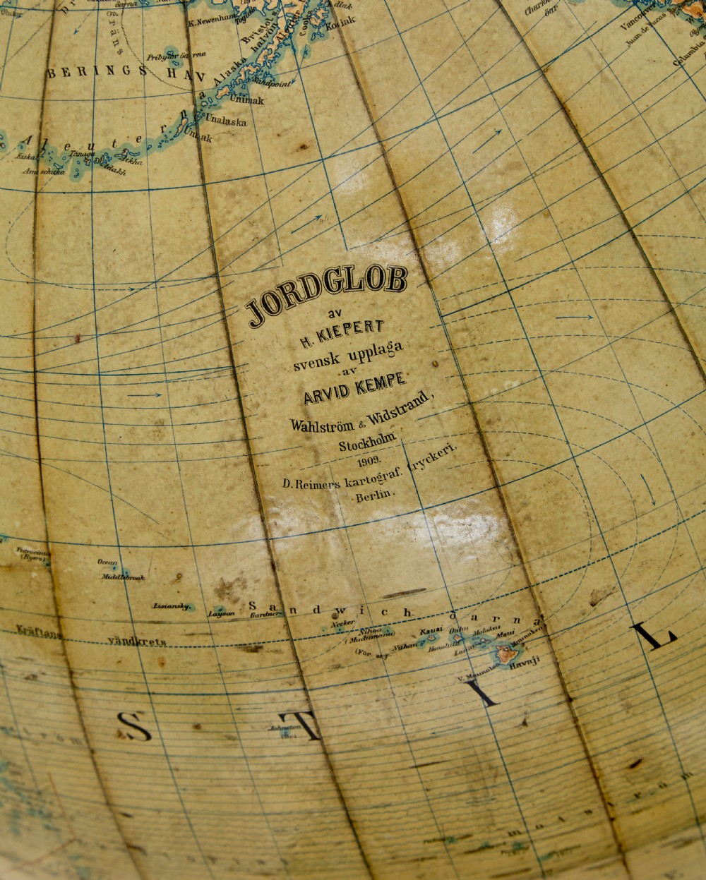 LARGE EARLY 20TH CENTURY GLOBE ON STAND BY JORDGLOB View VIII