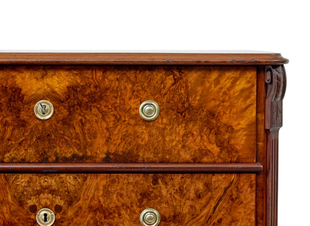 SWEDISH 19TH CENTURY BURR WALNUT CHEST OF DRAWERS View VIII