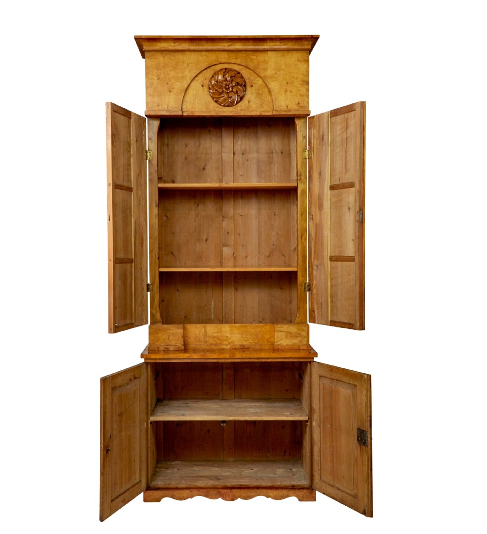 19TH CENTURY ARCHITECTURAL EMPIRE BIRCH CUPBOARD OF LARGE PROPORTIONS View III
