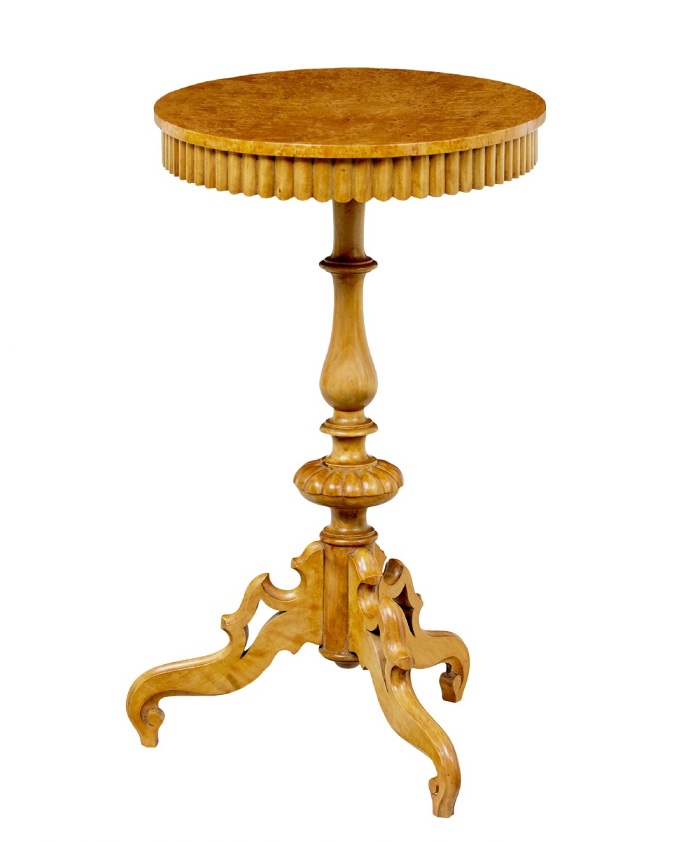 19TH CENTURY SWEDISH BIRCH OVAL OCCASIONAL TABLE View IX