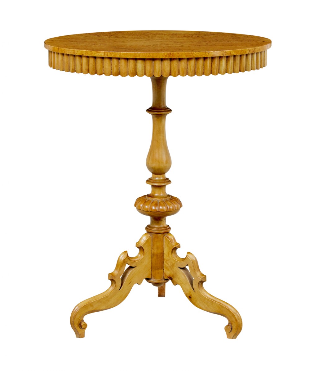 19TH CENTURY SWEDISH BIRCH OVAL OCCASIONAL TABLE View X