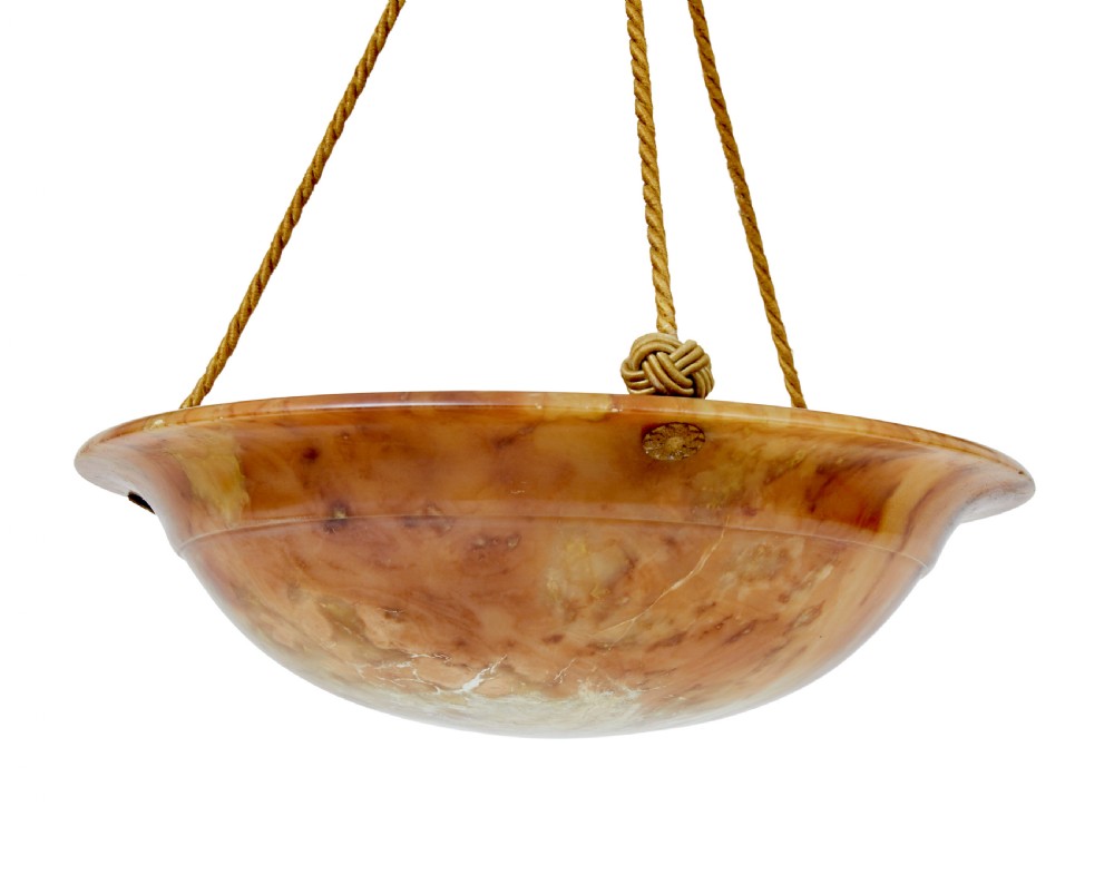ART DECO ALABASTER HANGING PENDANT LIGHT View II