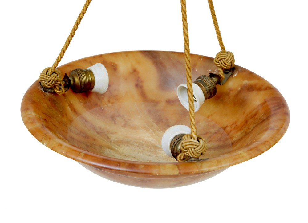 ART DECO ALABASTER HANGING PENDANT LIGHT View III