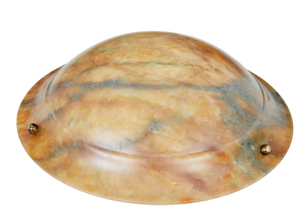 ART DECO CARVED ALABASTER CEILING LIGHT View III