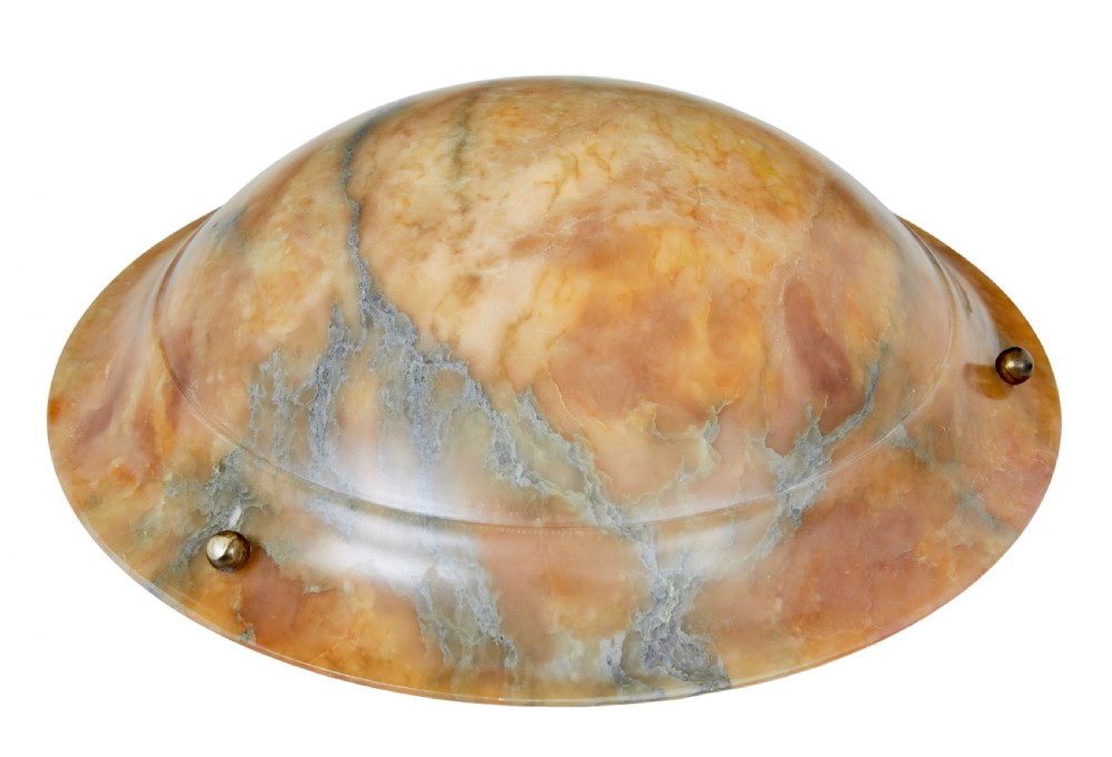 ART DECO CARVED ALABASTER CEILING LIGHT View IV