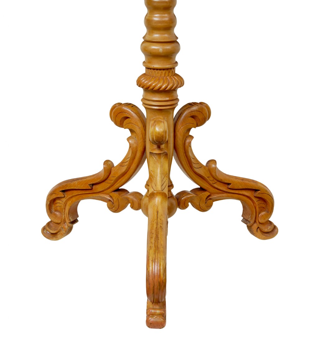 SWEDISH 19TH CENTURY CARVED BIRCH OCCASIONAL TABLE View V