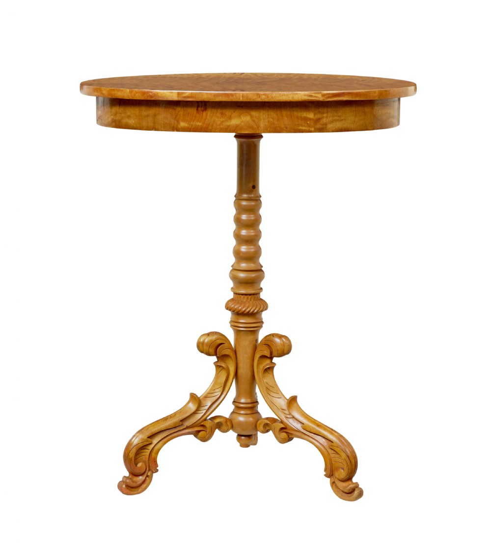 SWEDISH 19TH CENTURY CARVED BIRCH OCCASIONAL TABLE View VII
