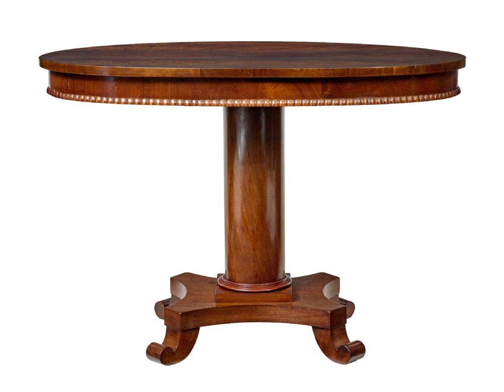 19TH CENTURY SCANDINAVIAN FLAME MAHOGANY OVAL TABLE View II