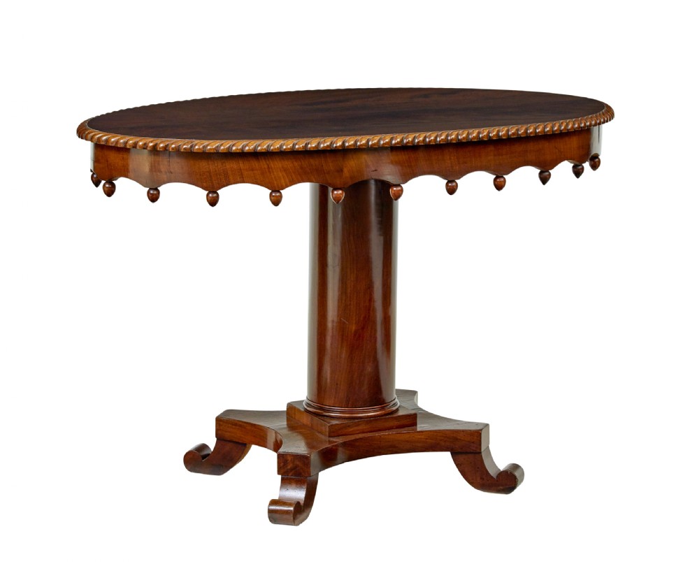 19TH CENTURY FLAME MAHOGANY OVAL SIDE TABLE View IV
