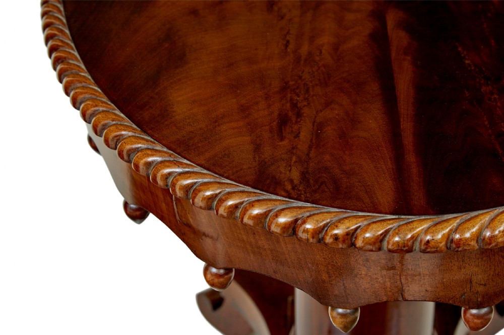 19TH CENTURY FLAME MAHOGANY OVAL SIDE TABLE View IX