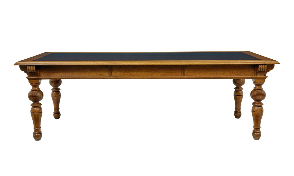 LARGE 19TH CENTURY CARVED OAK LIBRARY TABLE View V