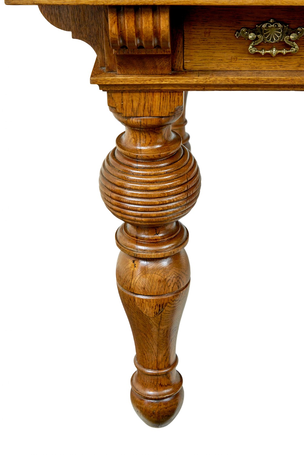 LARGE 19TH CENTURY CARVED OAK LIBRARY TABLE View IX