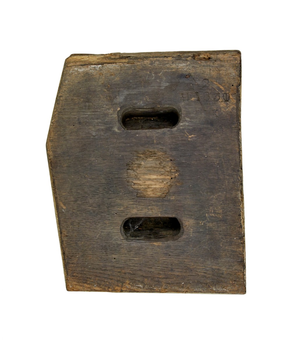 A collection of ten square and rectangular hand-carved wooden textile printing blocks featuring intricate brass wire and pin patterns. View XIII