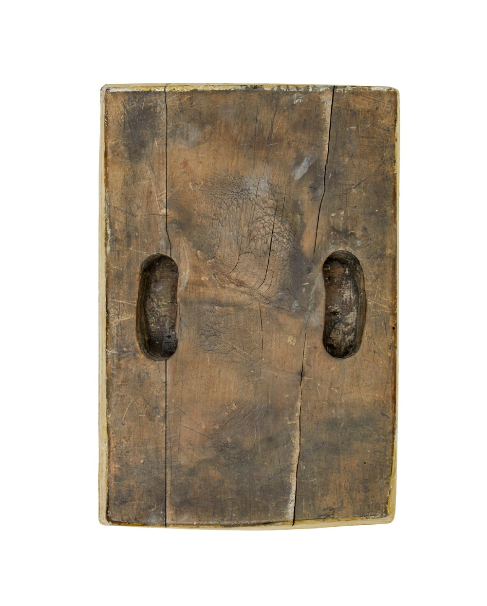 A collection of ten square and rectangular hand-carved wooden textile printing blocks featuring intricate brass wire and pin patterns. View XVIII