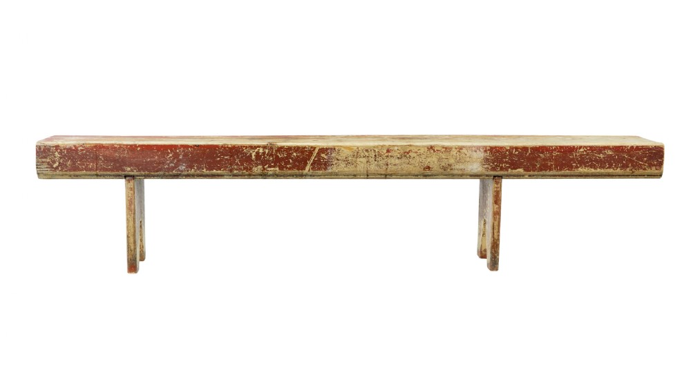 SWEDISH 19TH CENTURY PAINTED PINE KITCHEN BENCH View II