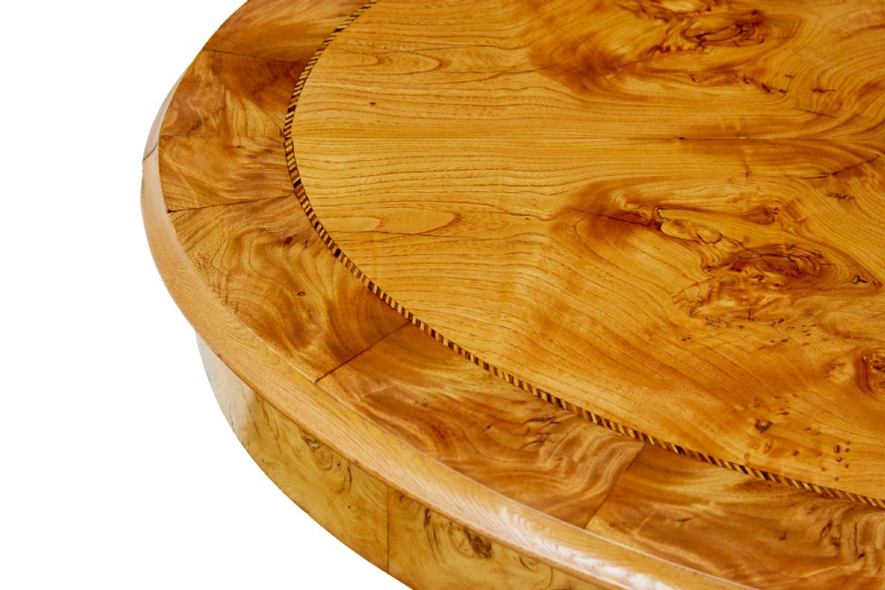 19TH CENTURY HAND CARVED AND INLAID ELM SIDE TABLE View V