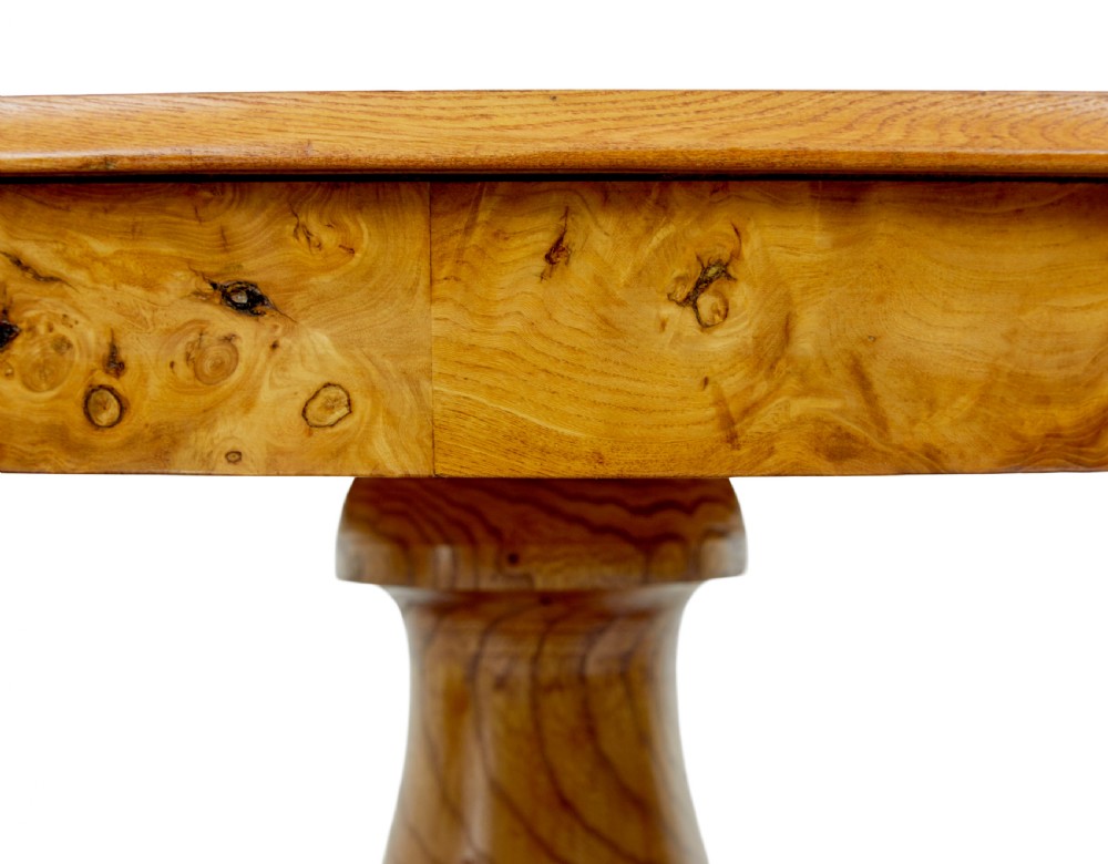 19TH CENTURY HAND CARVED AND INLAID ELM SIDE TABLE View VIII