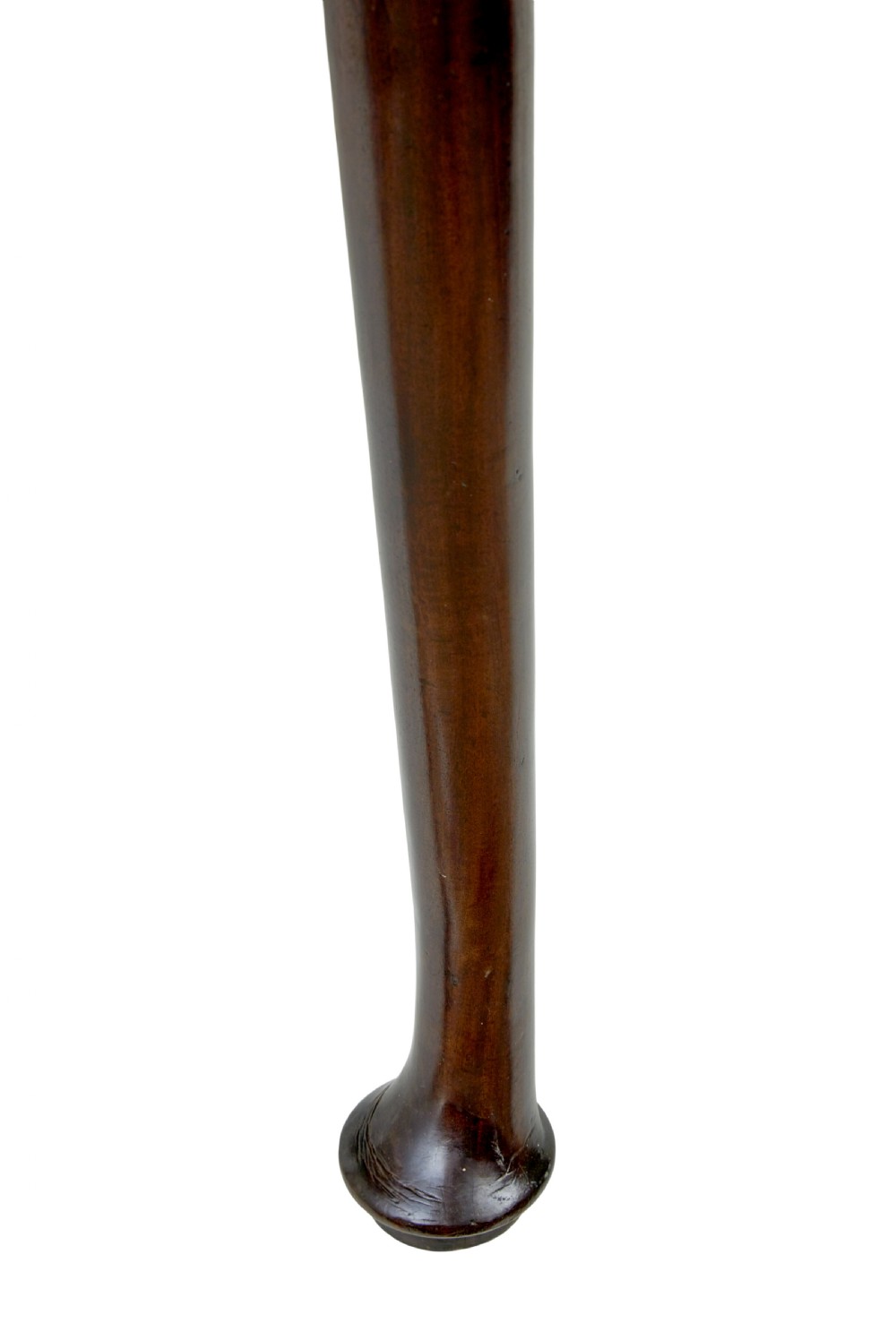 An early nineteenth-century Georgian dark mahogany drop-leaf dining table shown with both flaps lowered and tapered legs visible. View VIII