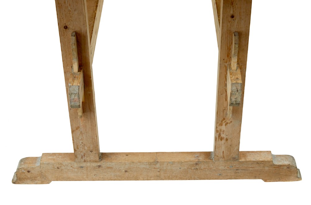 19TH CENTURY SWEDISH PINE TRESTLE BAKERS TABLE View IX