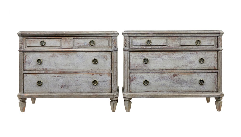 19TH CENTURY PAIR OF SWEDISH HAND PAINTED CHEST OF DRAWERS View II