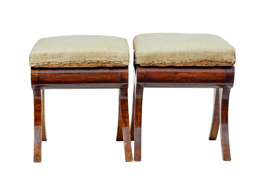 PAIR OF MID 19TH CENTURY SCANDINAVIAN EMPIRE STOOLS View IV