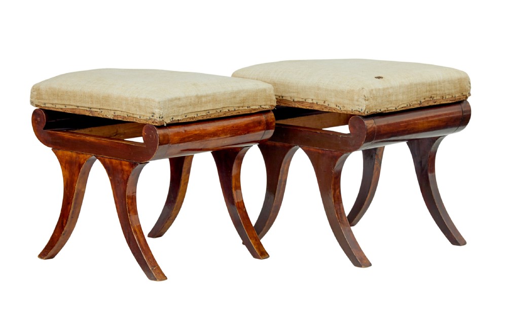PAIR OF MID 19TH CENTURY SCANDINAVIAN EMPIRE STOOLS View VII