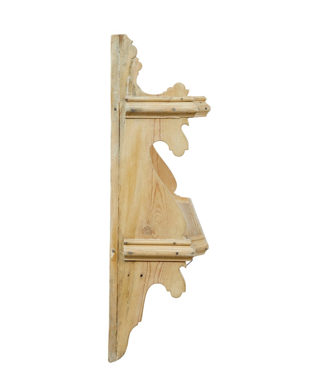 MID 19TH CENTURY SCANDINAVIAN PINE WALL SHELVES View V