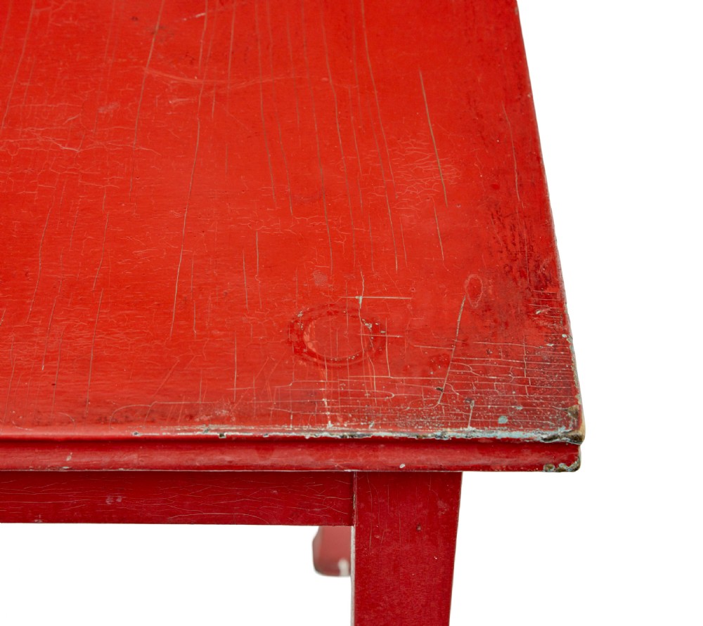 SCANDINAVIAN 19TH CENTURY RED PAINTED SIDE TABLE View III