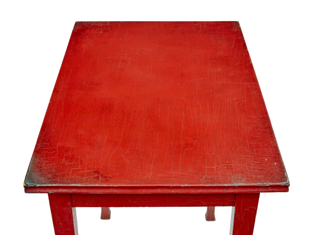 SCANDINAVIAN 19TH CENTURY RED PAINTED SIDE TABLE View IV
