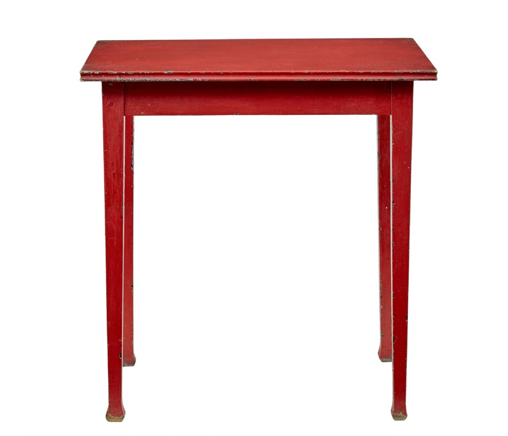 SCANDINAVIAN 19TH CENTURY RED PAINTED SIDE TABLE View V