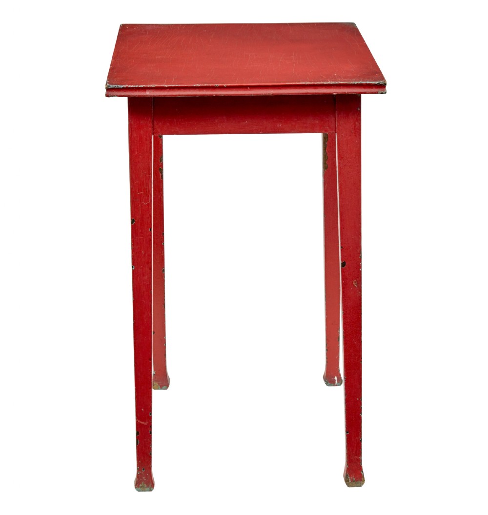 SCANDINAVIAN 19TH CENTURY RED PAINTED SIDE TABLE View VI