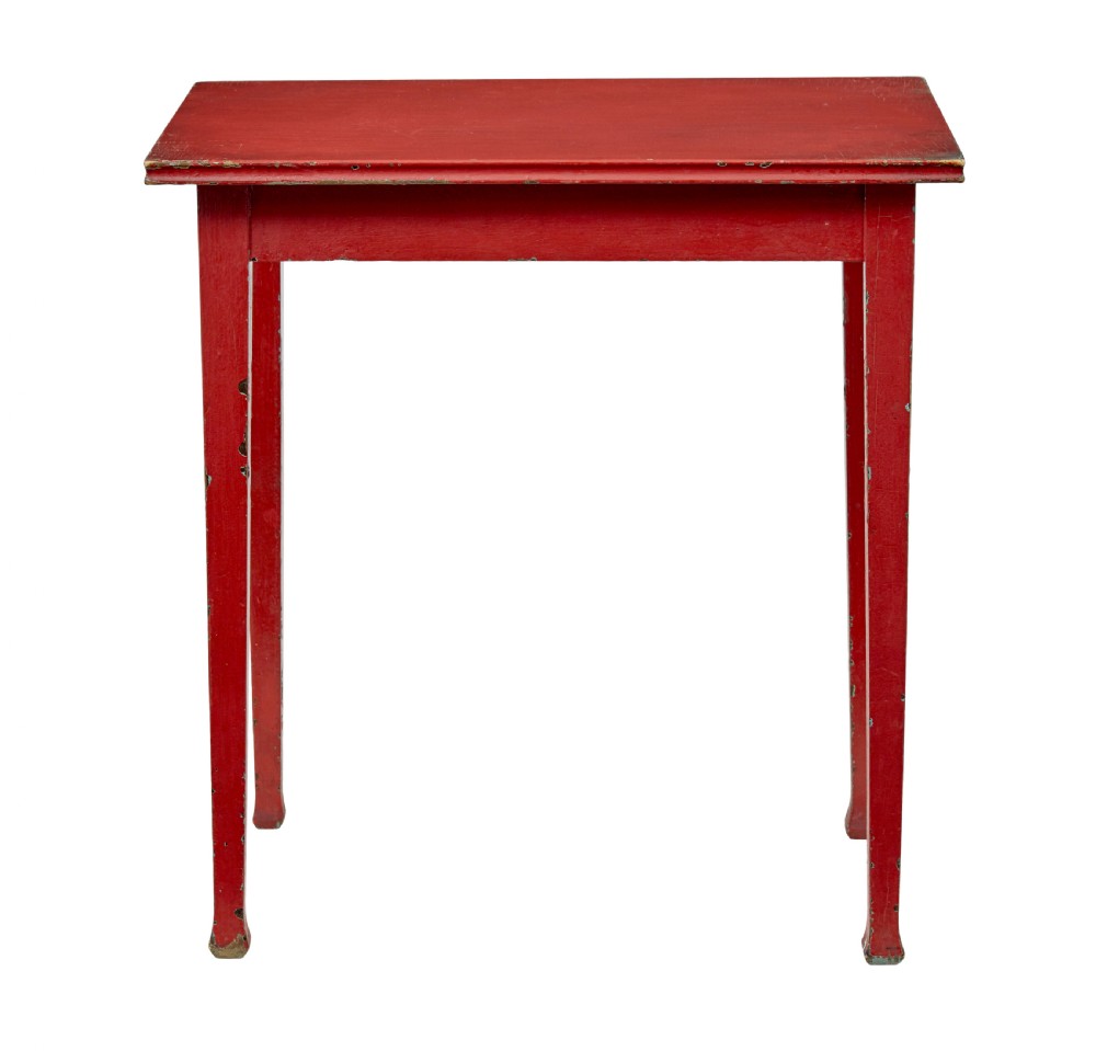 SCANDINAVIAN 19TH CENTURY RED PAINTED SIDE TABLE View VII
