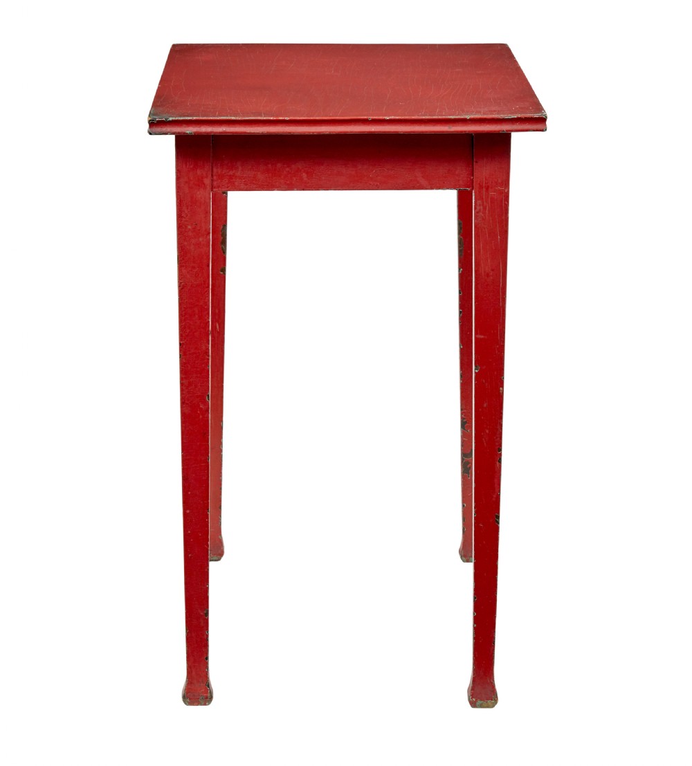 SCANDINAVIAN 19TH CENTURY RED PAINTED SIDE TABLE View VIII