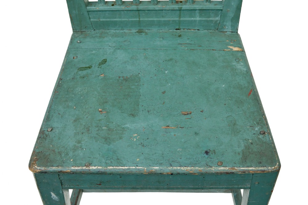 HARLEQUIN SET OF 6 19TH CENTURY PAINTED PINE DINING CHAIRS View X