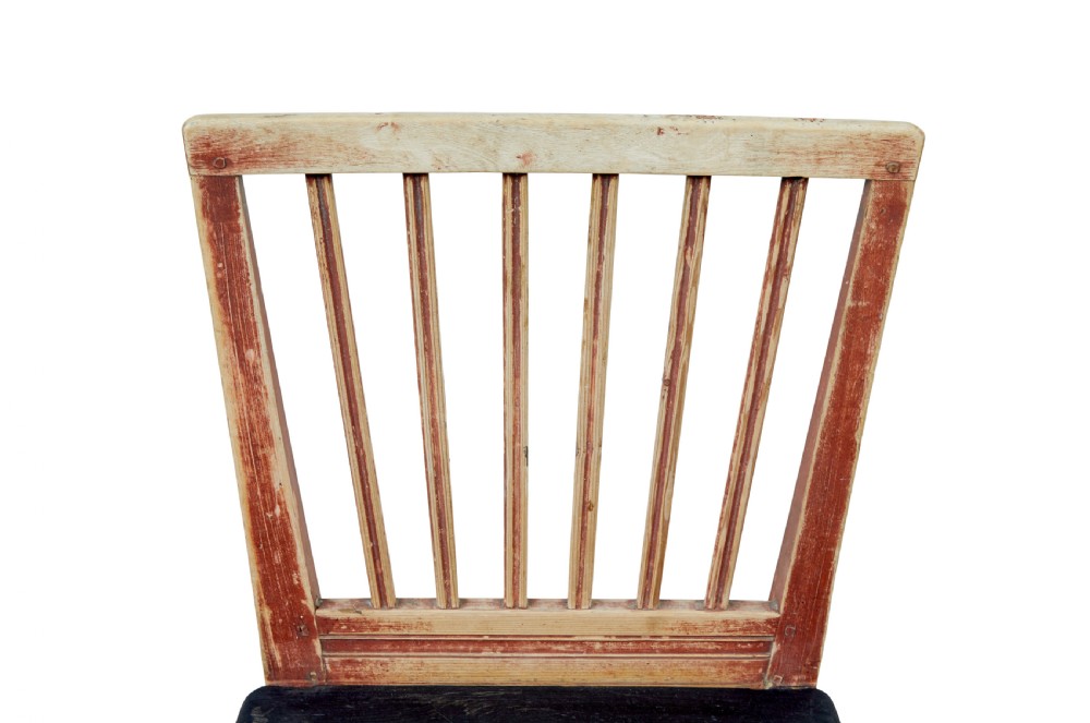 HARLEQUIN SET OF 6 19TH CENTURY PAINTED PINE DINING CHAIRS View XII