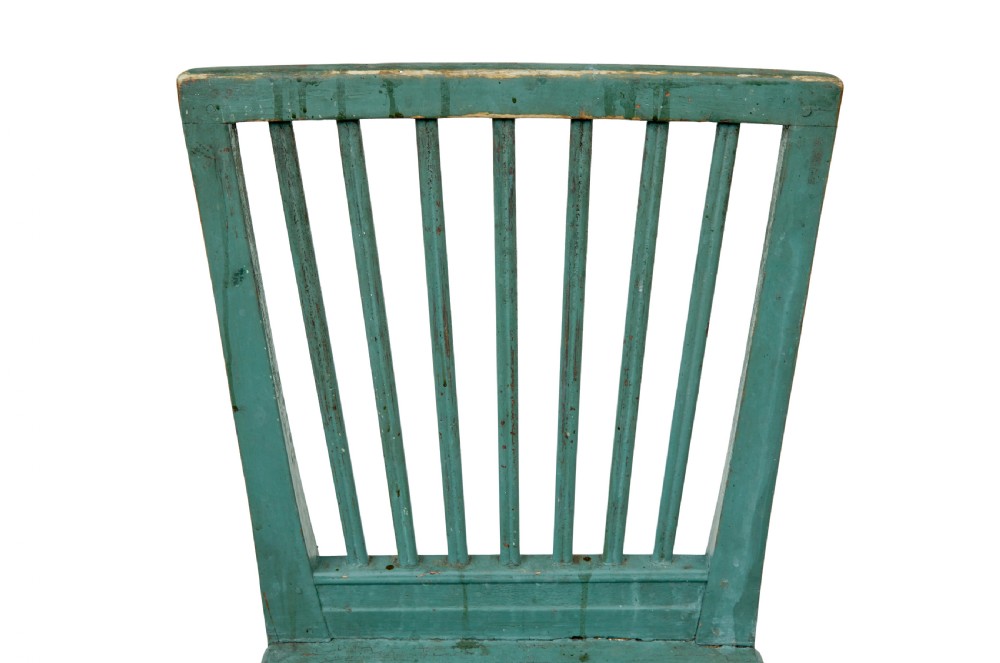 HARLEQUIN SET OF 6 19TH CENTURY PAINTED PINE DINING CHAIRS View XIII