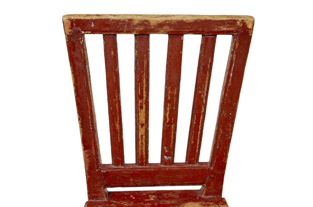 HARLEQUIN SET OF 6 19TH CENTURY PAINTED PINE DINING CHAIRS View XIV