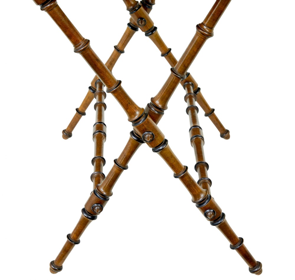 19TH CENTURY WALNUT COLONIAL INSPIRED BUTLERS TRAY ON STAND View II